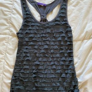 Gray Ruffled Tank